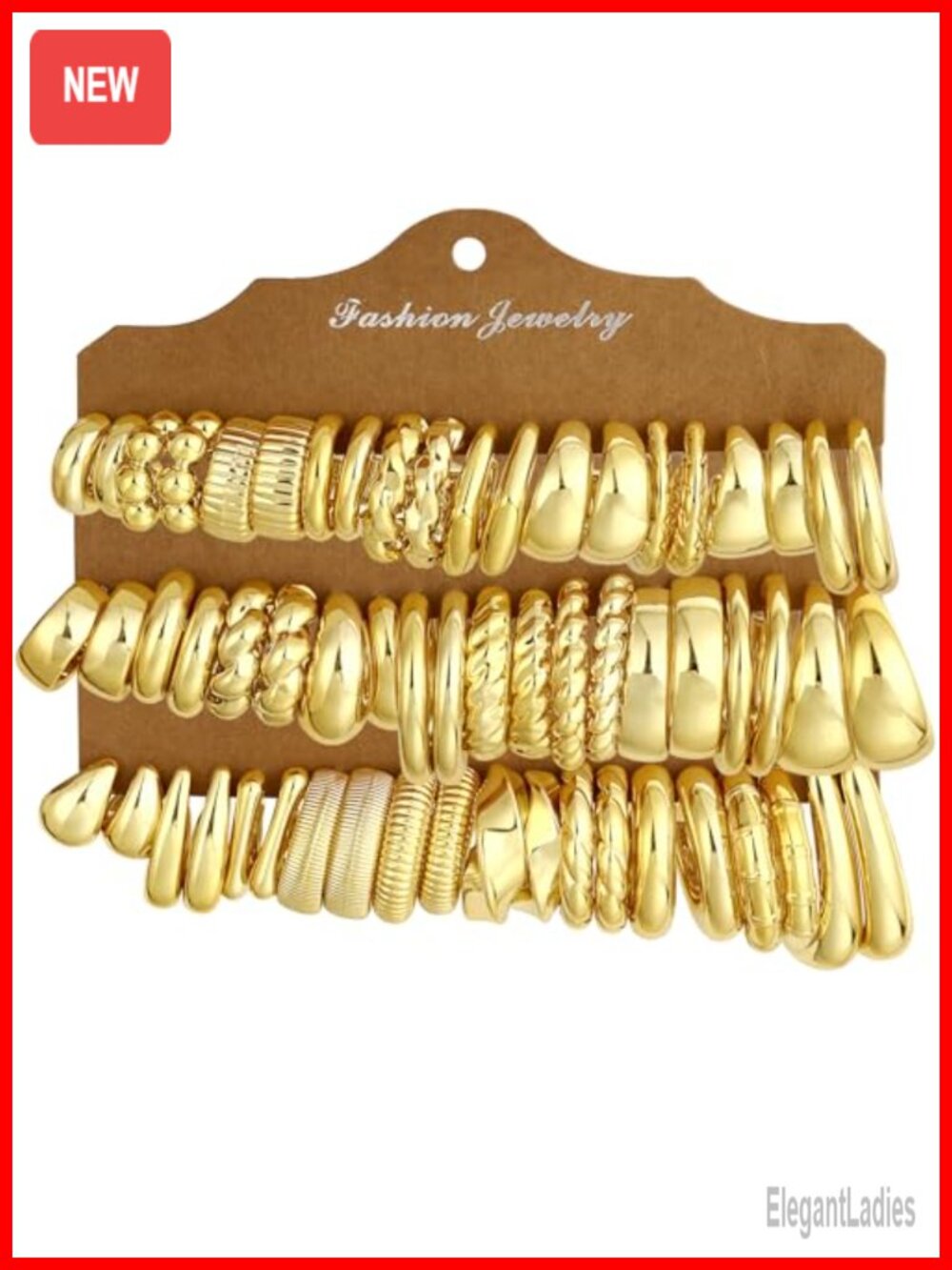 30 Pairs Chunky Gold Hoop Earrings Women Resin Hinged H